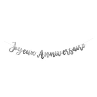 Guirlande Joyeux anniversaire argent