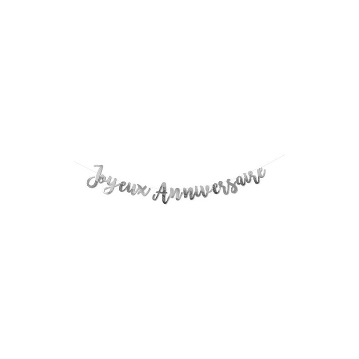 Guirlande Joyeux anniversaire argent