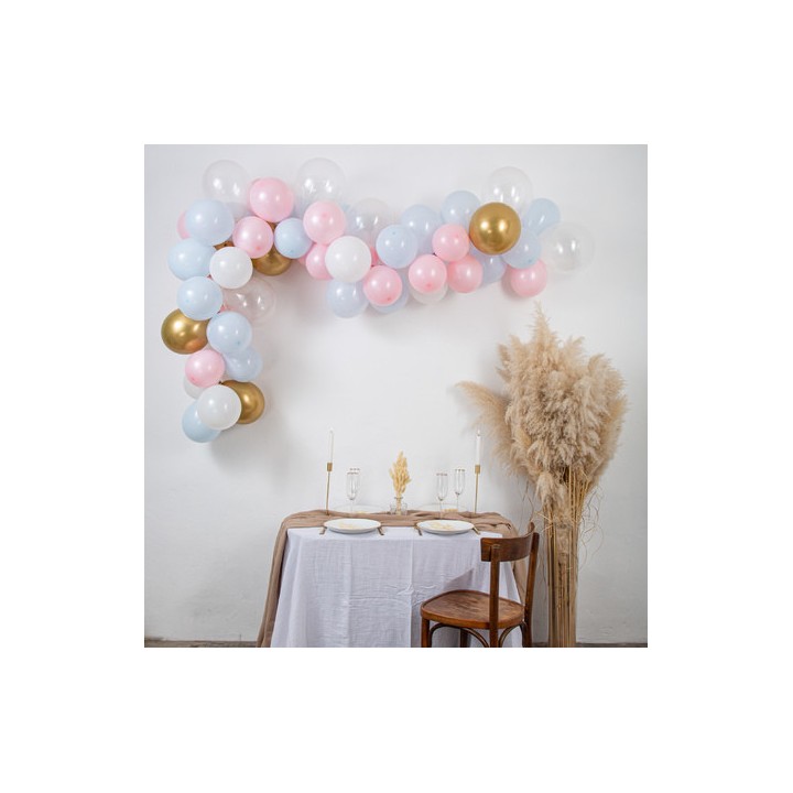 Kit arche ballon gender reveal bleu/rose 58pcs