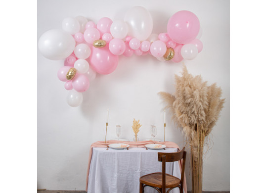 Ballons anniversaire rose gold décoration arche ballon