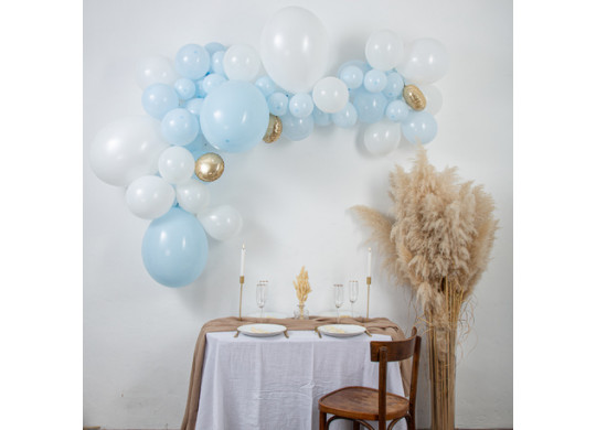 Kit arche ballon baby bleu 57pcs - Décoration de salle