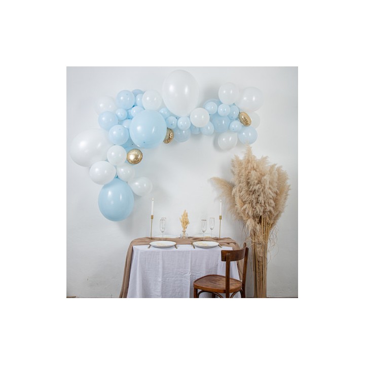 Kit arche ballon baby bleu 57pcs