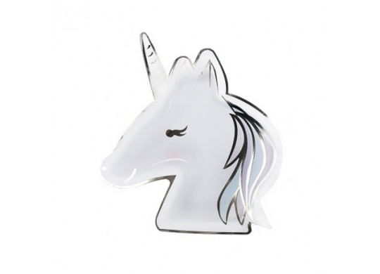 8 Assiettes licorne pastel/or