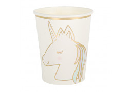 8 Gobelets licorne pastel/or