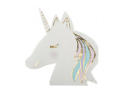 16 Serviettes licorne pastel/or