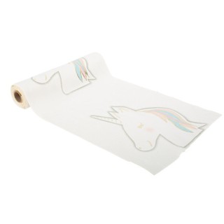 Chemin de table velours licorne pastel/or 28cmx3m - Article de fête