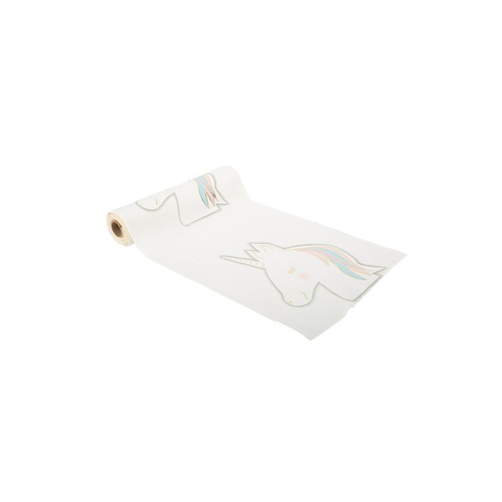Chemin de table velours licorne pastel/or 28cmx3m - Article de fête