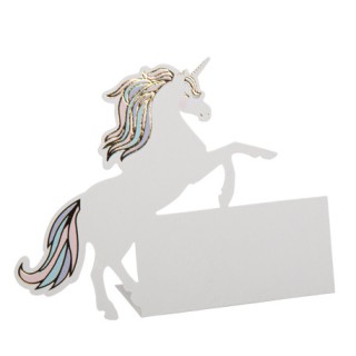 8 Marque-place licorne pastel/or