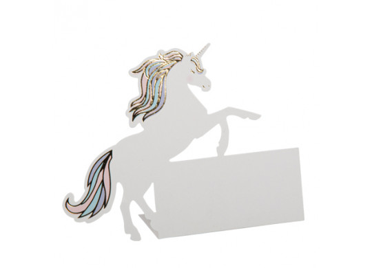 8 Marque-place licorne pastel/or