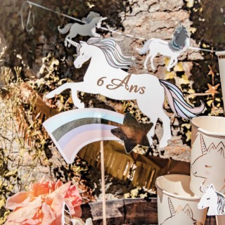 Grand pic licorne pastel/or