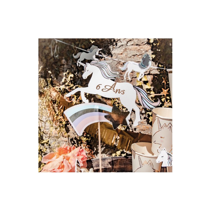 Grand pic licorne pastel/or