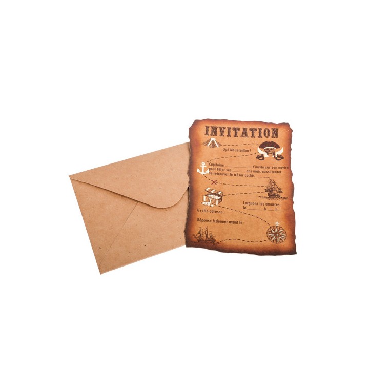 8 Invitations pirate