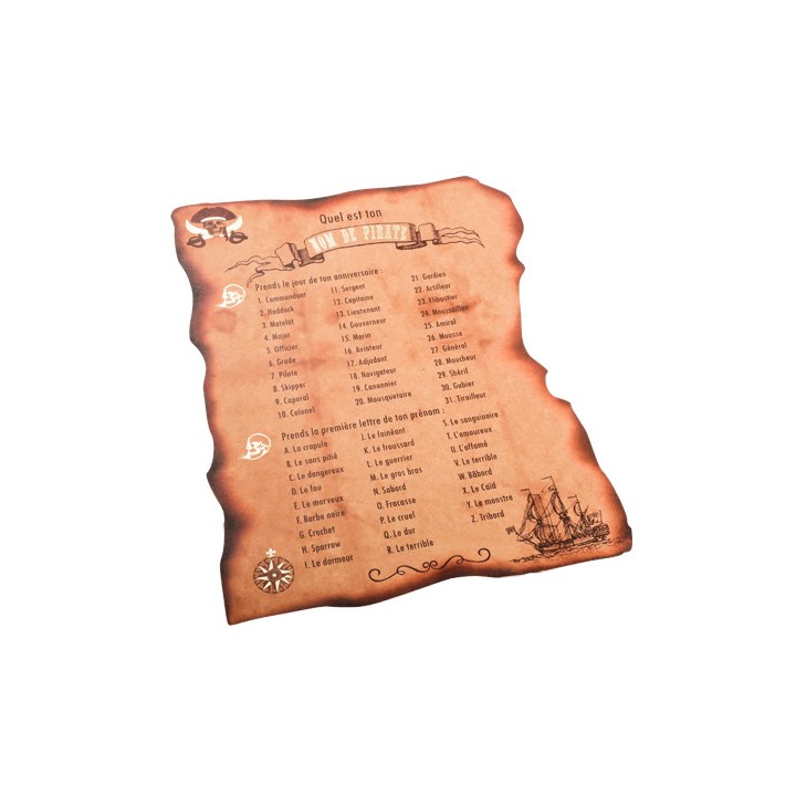 Carte de jeu nom pirate