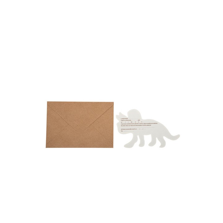 4 Invitations dinosaure