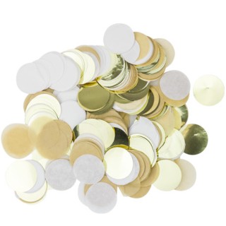 Mini confettis rond kraft/blanc/or