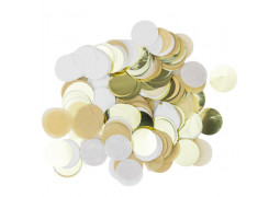 Mini confettis rond kraft/blanc/or