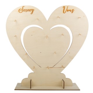 Présentoir coeur bois 60cm