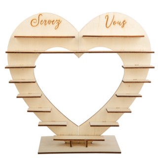 Présentoir coeur bois 60cm