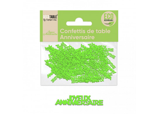 Confettis de table joyeux anniversaire vert