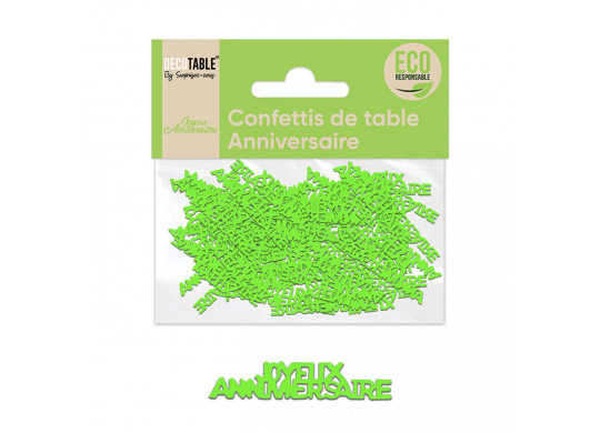 Confettis de table joyeux anniversaire vert Confettis de table joyeux anniversaire vert