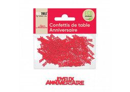Confettis de table joyeux anniversaire rouge