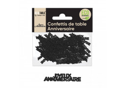 Confettis de table joyeux anniversaire noir