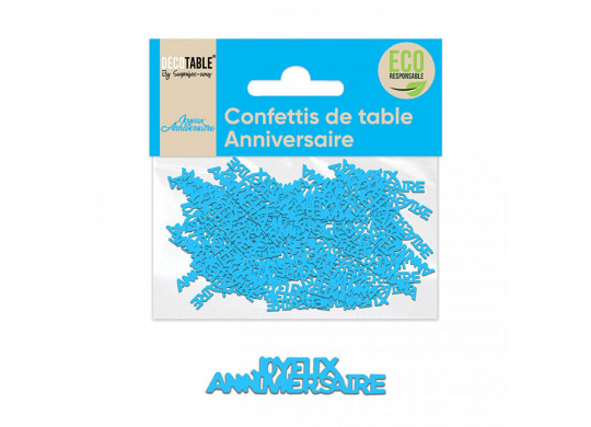 Confettis de table joyeux anniversaire turquoise