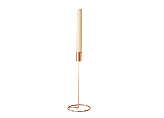 Bougeoir design métal rose gold 23cm