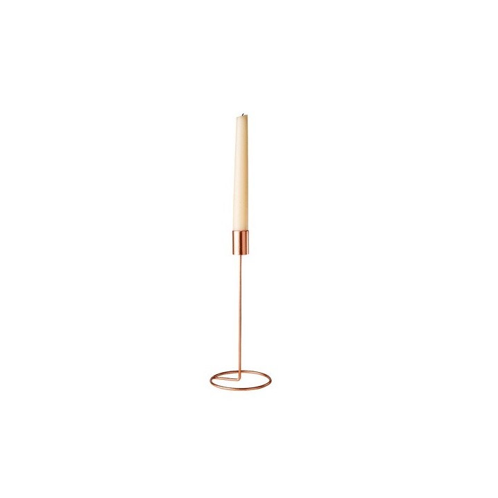 Bougeoir design métal rose gold 23cm
