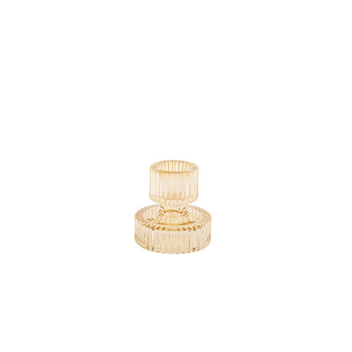 Bougeoir double Lambata ambre 6cm