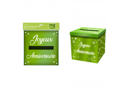 Tirelire joyeux anniversaire métallisé vert