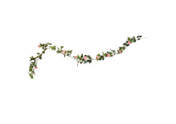 Guirlande feuillage et rose rose 1,8m