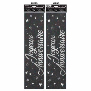 Bannière joyeux anniversaire noir