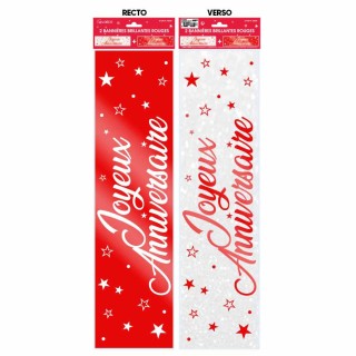 Bannière joyeux anniversaire rouge