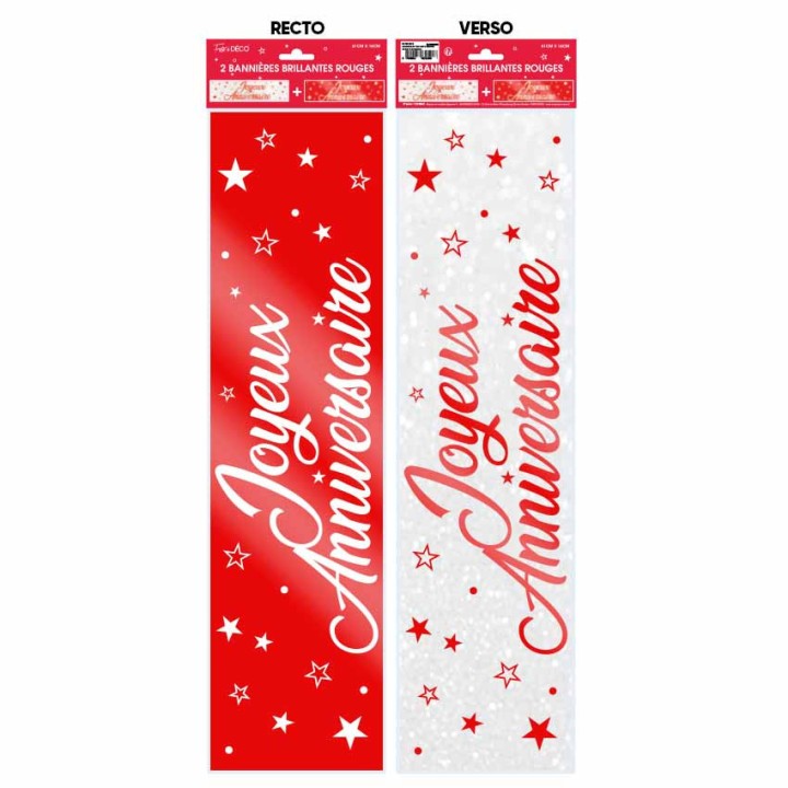 Bannière joyeux anniversaire rouge