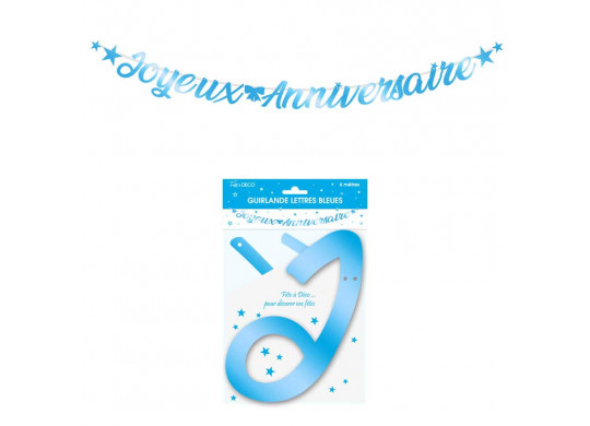 Guirlande lettre joyeux anniversaire turquoise