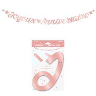 Guirlande lettre joyeux anniversaire cuivre