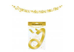 Guirlande lettre joyeux anniversaire or