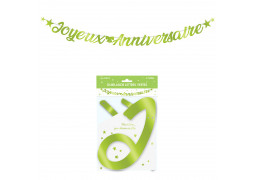 Guirlande lettre joyeux anniversaire vert
