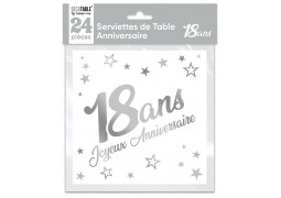 Serviettes papier 18 ans - La table - articles de fête