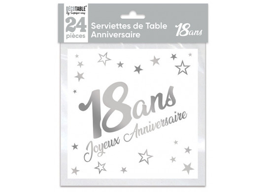 Serviettes papier 18 ans