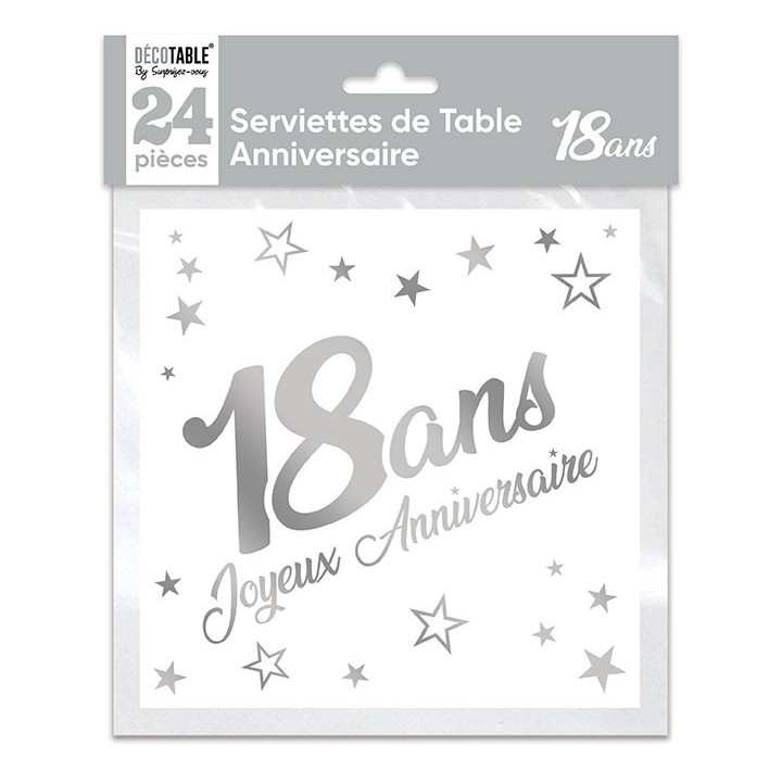Serviettes papier 18 ans