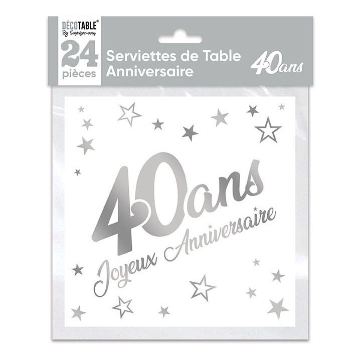 Serviettes papier 40 ans