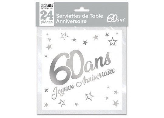 Serviettes papier 60 ans Serviettes papier 60 ans