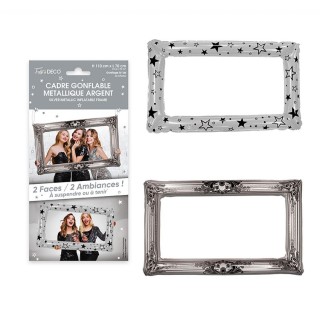 Cadre photo gonflable argent