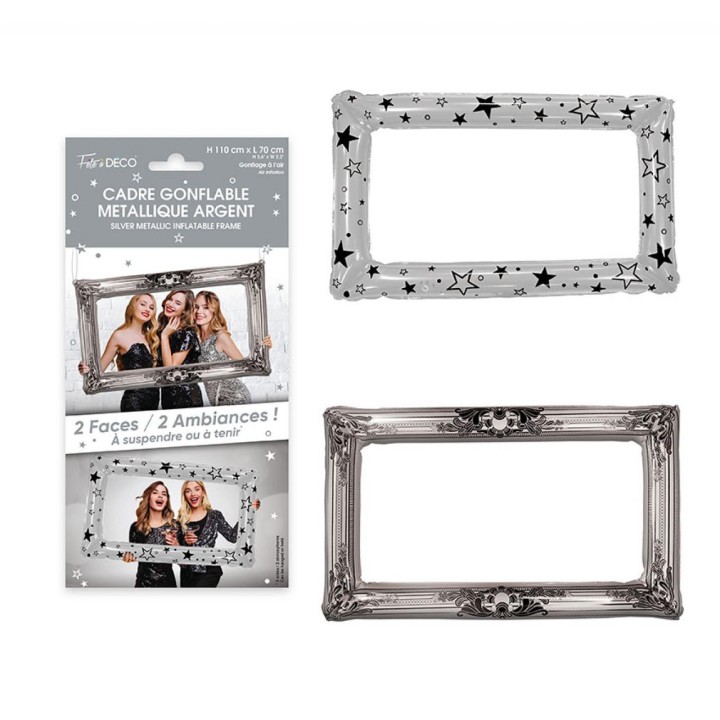 Cadre photo gonflable argent