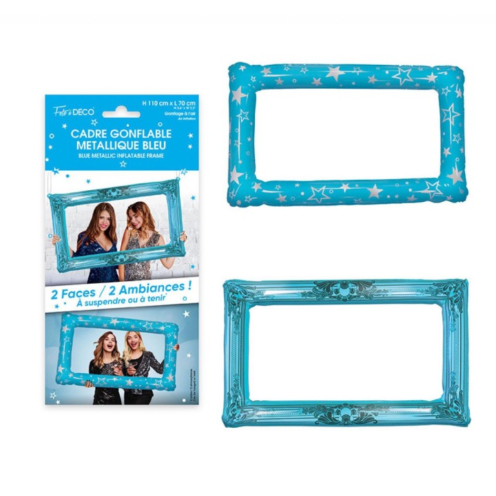 Cadre photo gonflable bleu
