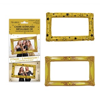 Cadre photo gonflable or
