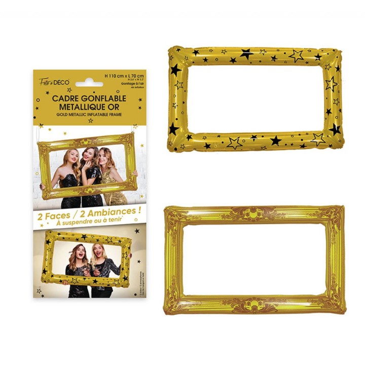 Cadre photo gonflable or