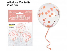 Ballons confettis rose gold x6